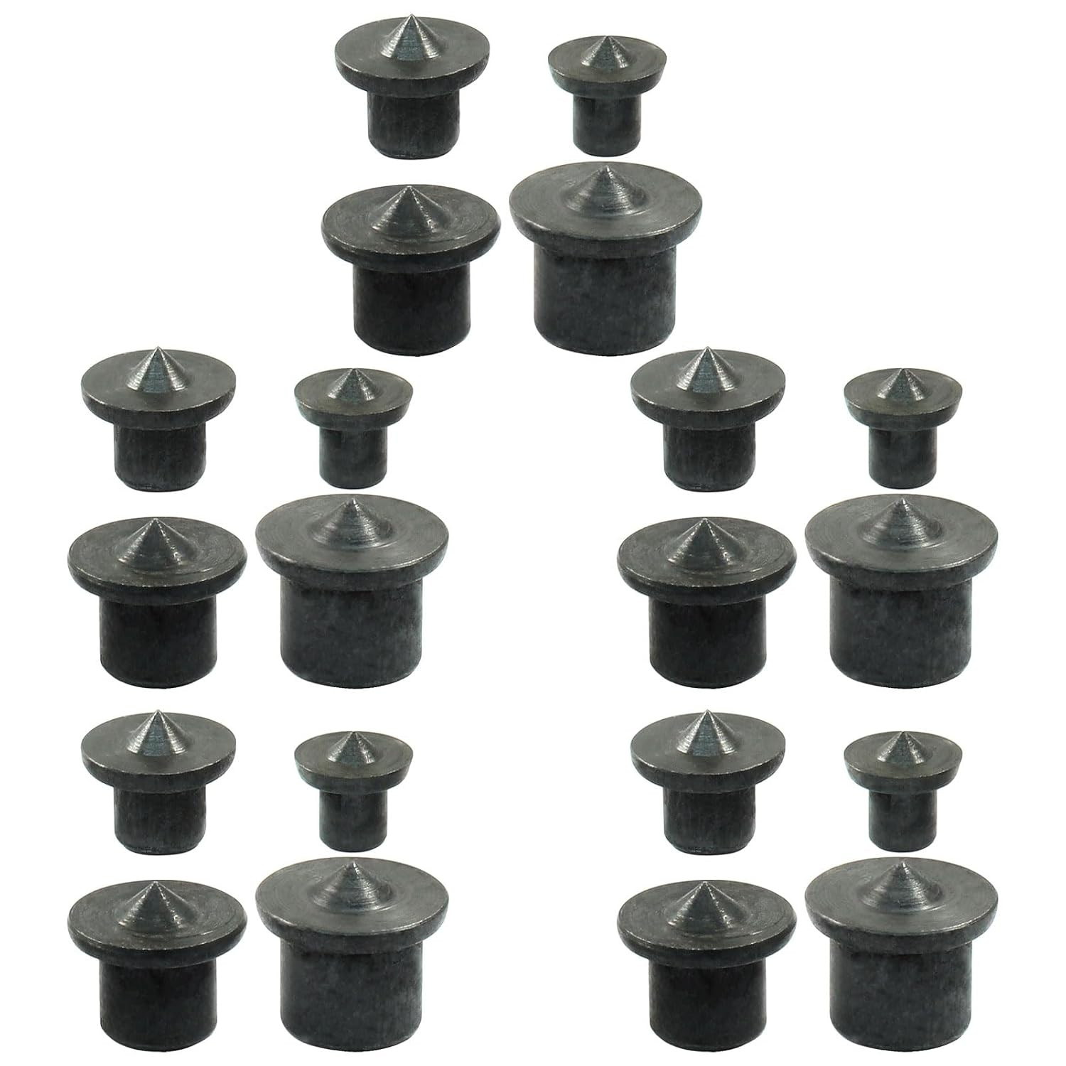 20 Pcs Dowel and Tenon Center Transfer Plugs, 4 Sizes Black | Dowel Centering Pi