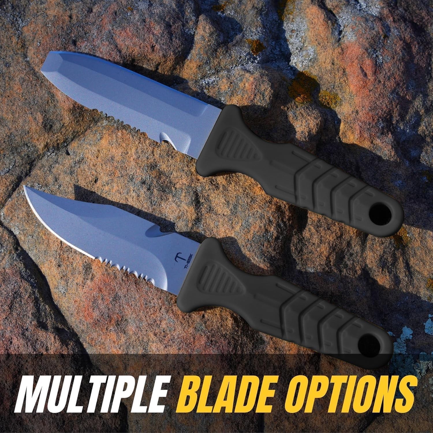 Titanium Survival Scuba Diving Knife Fixed Blade Dive Knife with Sheath & Str...