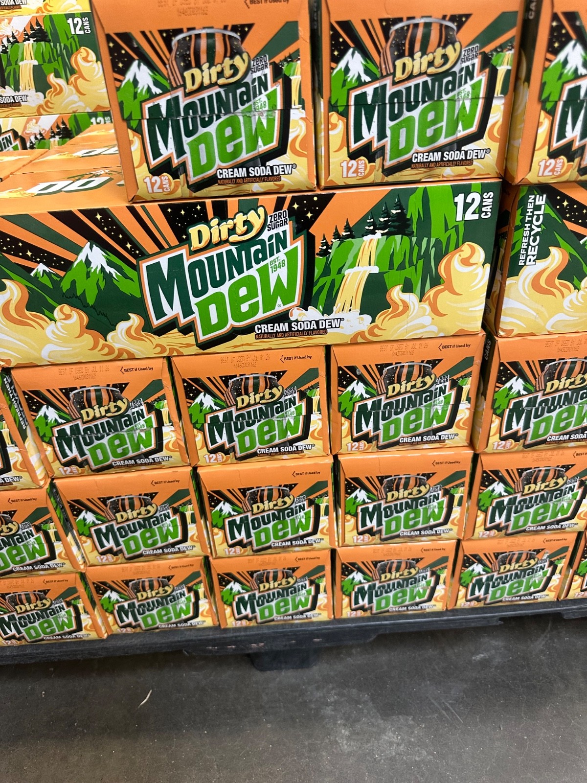 ✊🏻DIRTY🤩 1x 12oz 12pk mountain Dew ZERO SUGAR DIRTY Cans