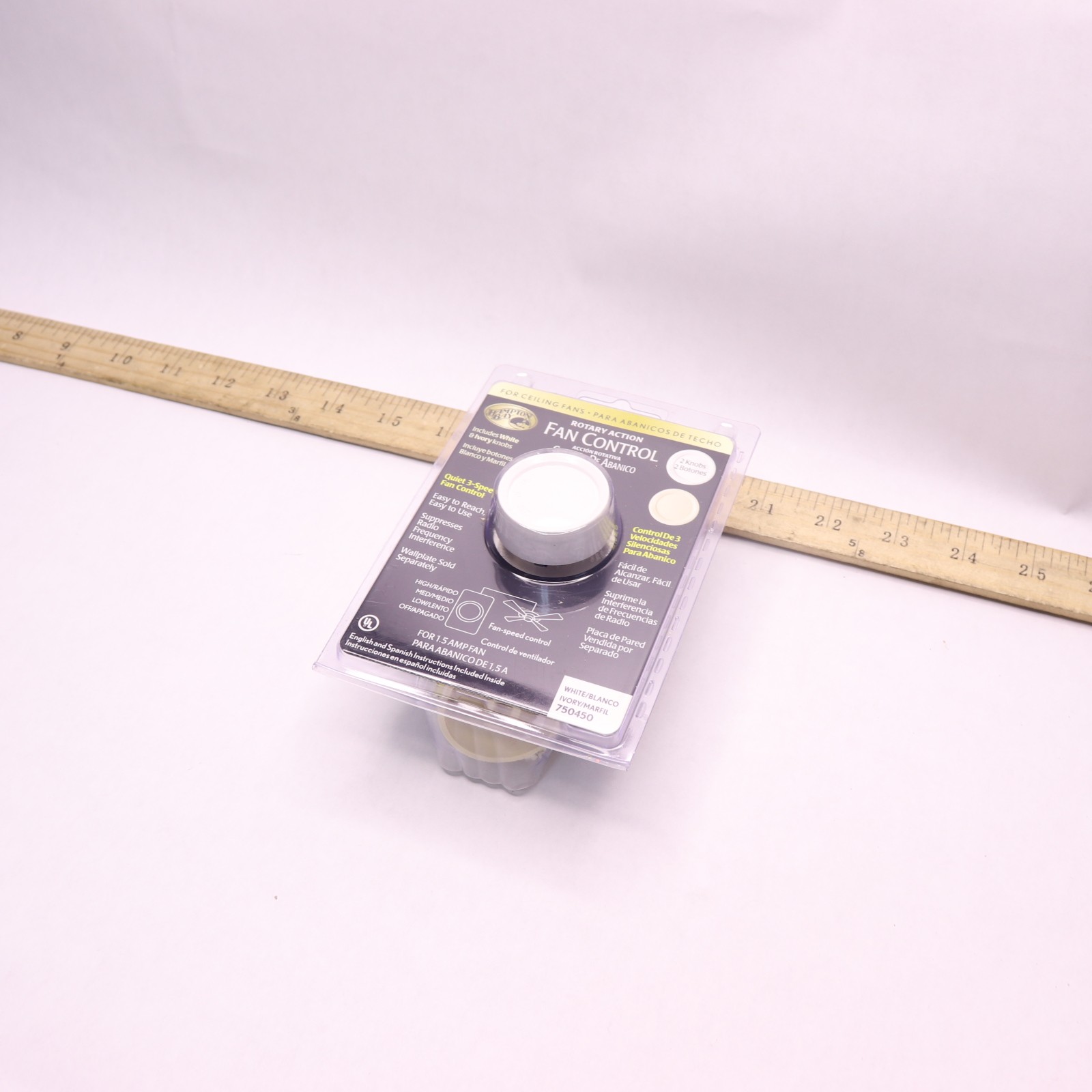Lutron Rotary 1.5 Amp 3-Speed Single-Pole Fan Control, White (750450)