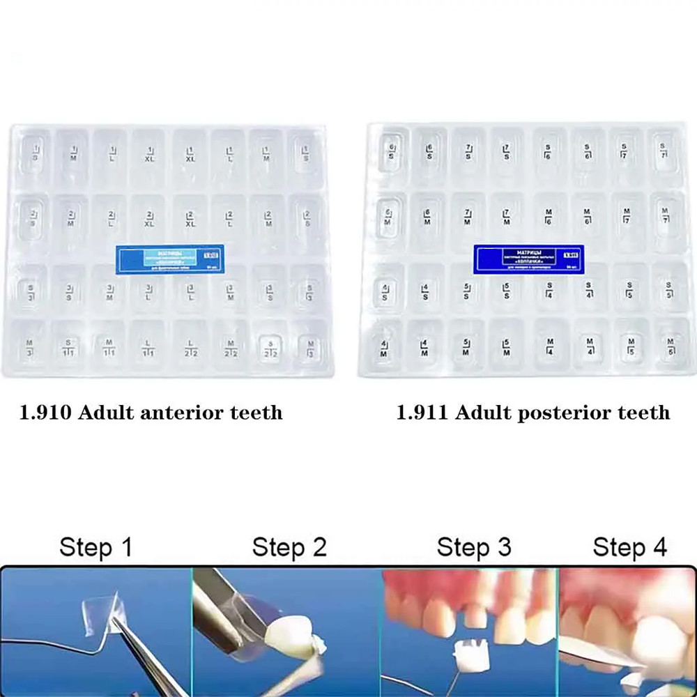 Dental 64 Pcs Adult Transparent Crowns Anterior/Posterior TOR VM 1.910/1.911 Kit