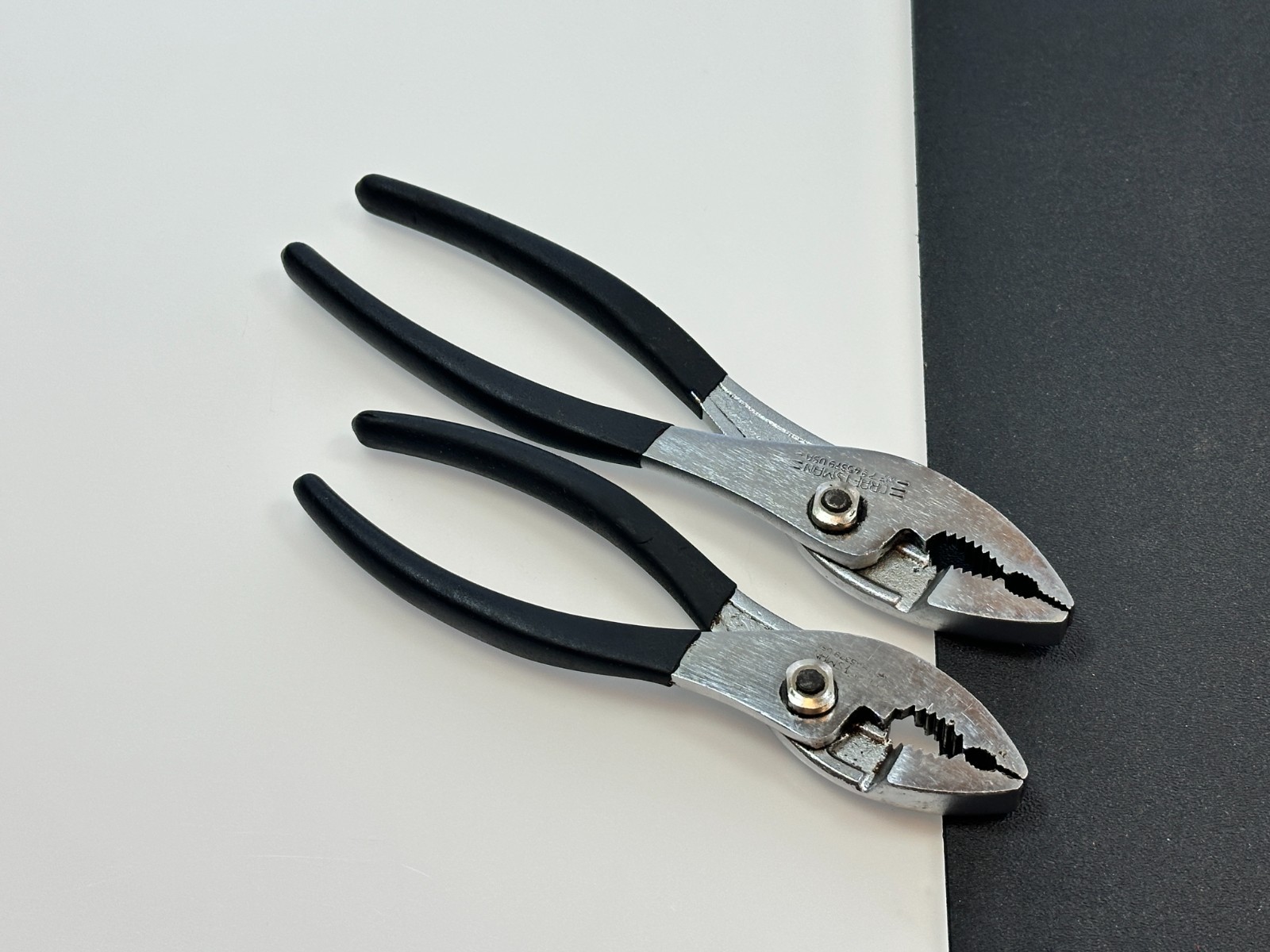 🇺🇸 Craftsman SEARS USA WF 2pc Slip Joint Pliers Set, Black Grip, 45378 & 45379
