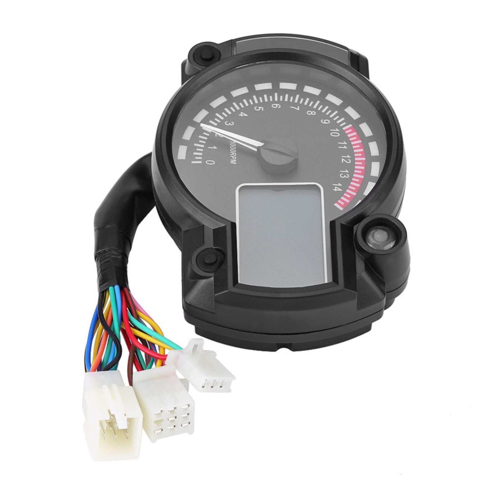 Digital LCD Display Motorcycle Speedometer Odometer Tachometer 7 Color Adjusting
