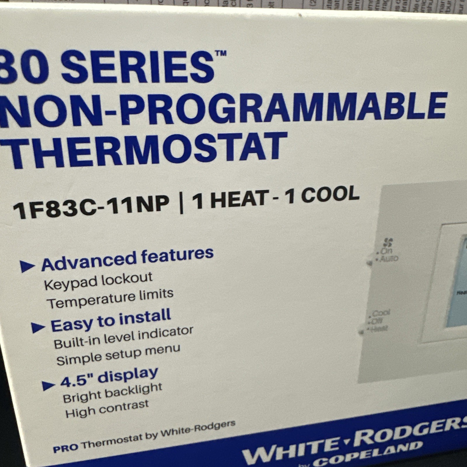 White-Rodgers 1F83C-11NP Single-Stage Non-Programmable Thermostat