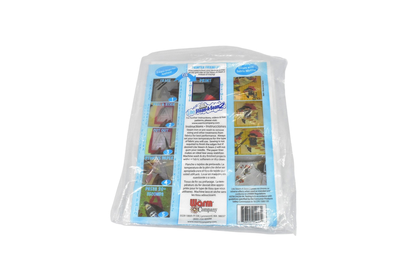 Warm Company Lite Steam-A-Seam 2 Fusible Web Sheets Applique Quilt Sewing Craft