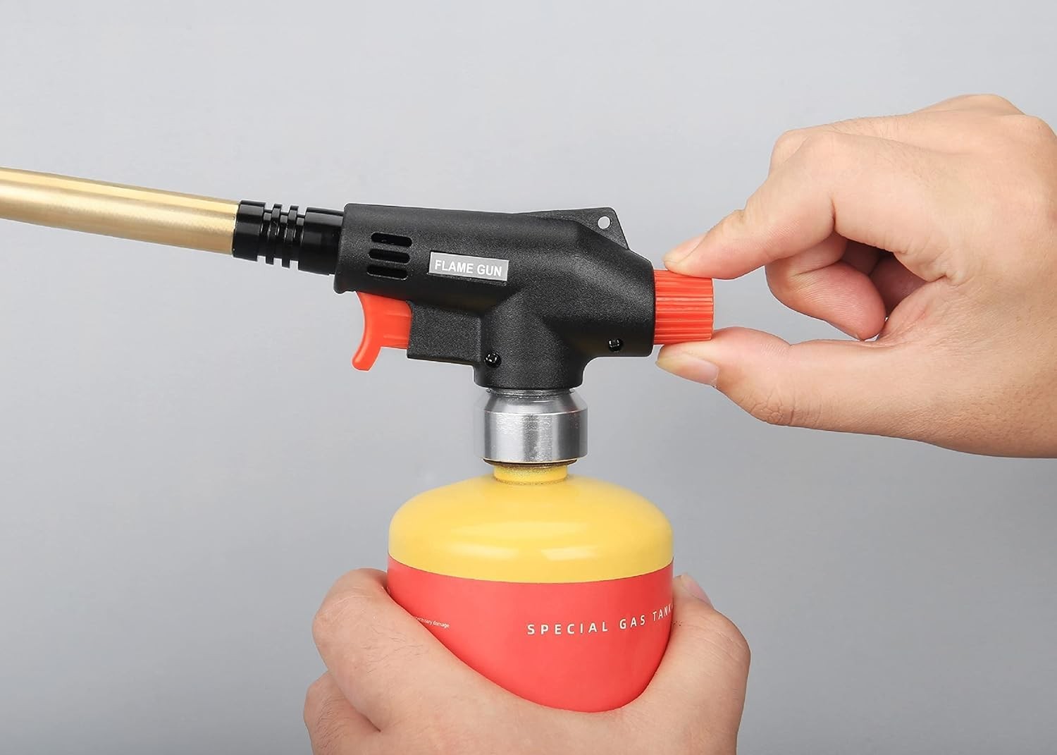 Manusage Propane Torch Head with Igniter, Trigger Start Self Medium, Brass