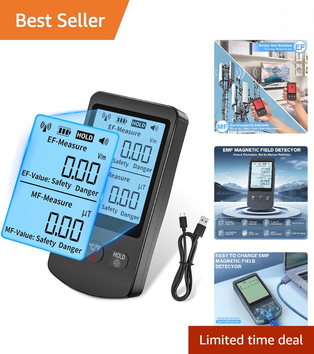 Advanced EMF Radiation Detector - Portable 3-in-1 Tester for Every Environment