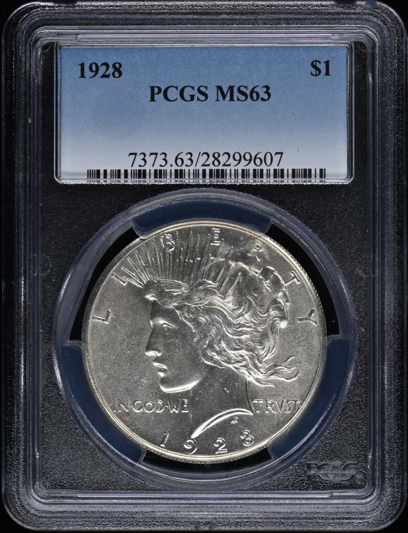 1928 $1 Peace Dollar PCGS MS63