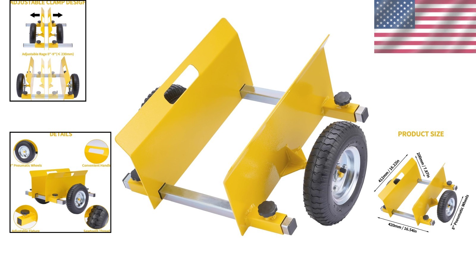 Effortless Drywall Mover Panel Dolly - 660LBS Load Capacity & Adjustable Panels