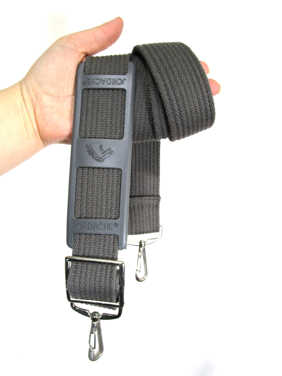 Jordache Gray Canvas Silver Hrdwr Adjustable Replacement Luggage Shoulder Strap