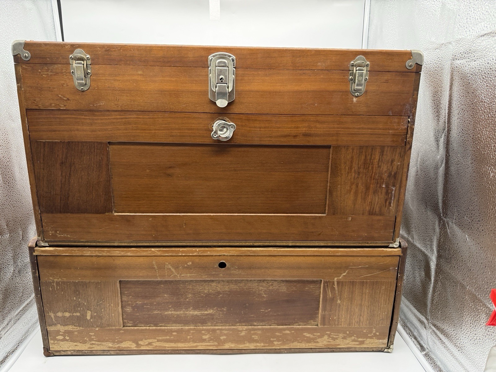Vintage H Gerstner & Sons Oak Machinist Tool Chest Base Cabinet Dayton Ohio