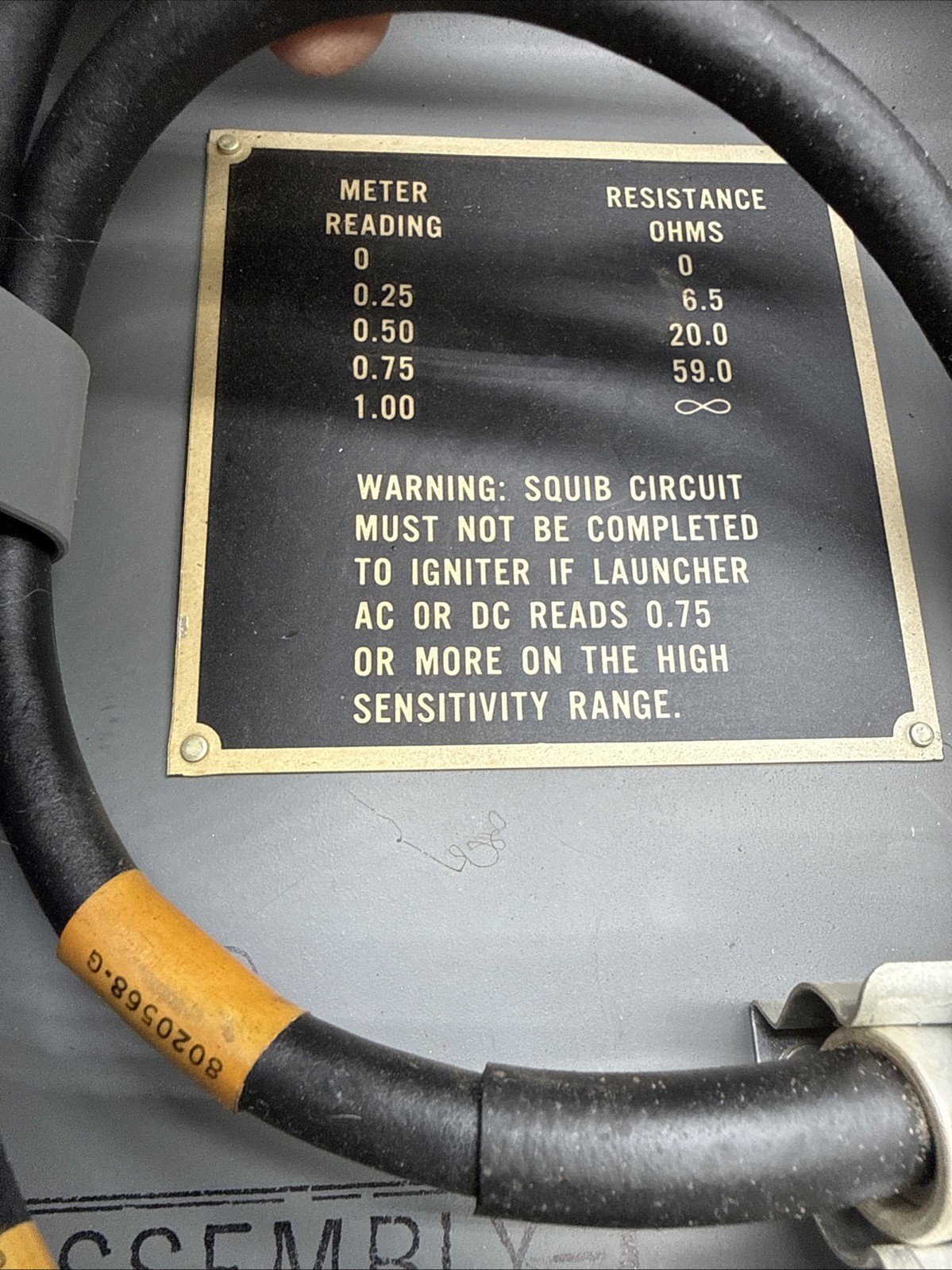US Army TEST ASSEMBLY SQUIB Launcher explosive Booster Ordnance Corps Circuit