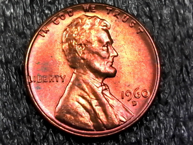 1960-D Toned Lincoln Memorial Cent Penny - Inv#T239