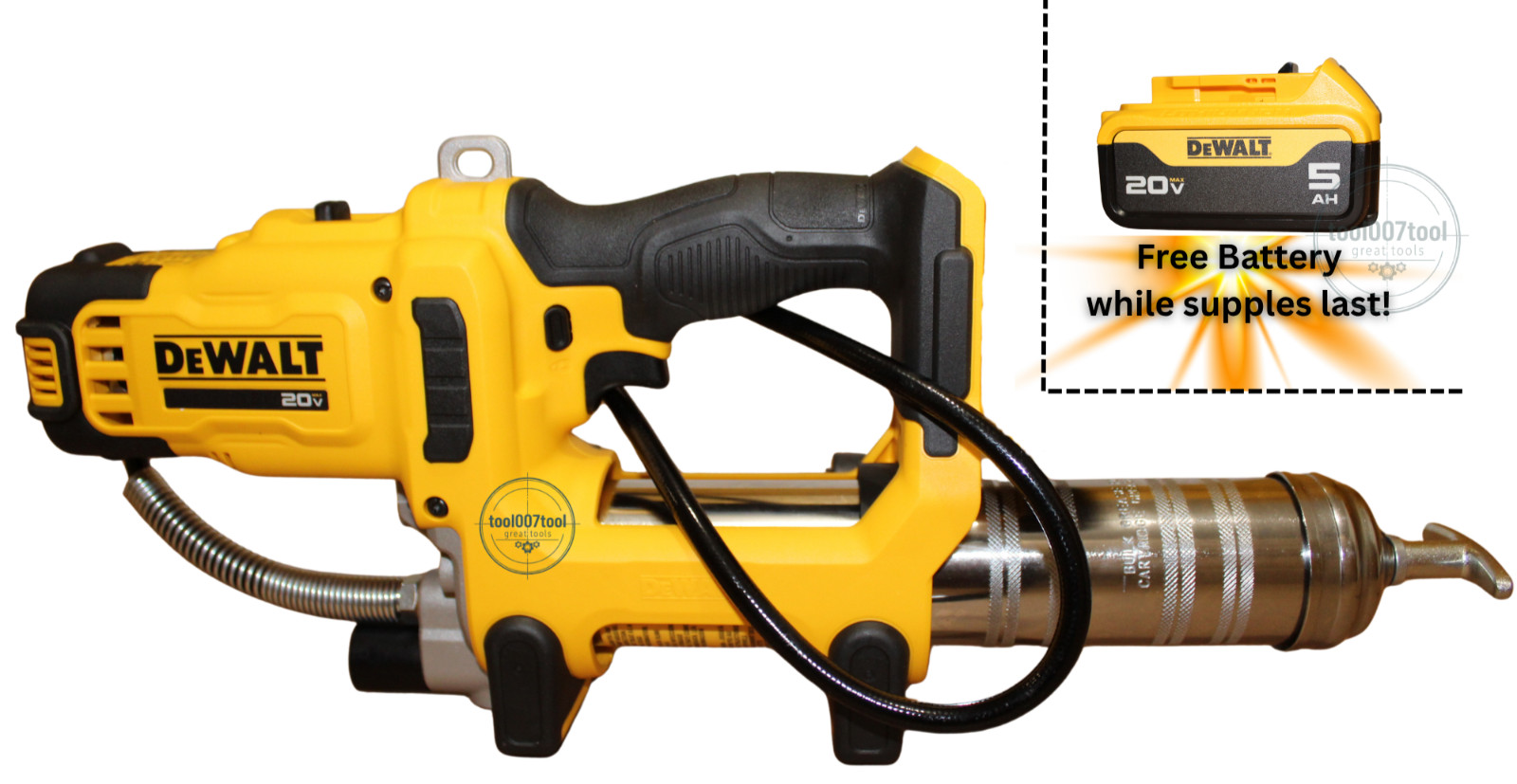 DEWALT DCGG581B Grease Gun 20V MAX Li-Ion  10,000 PSI With Free Powerstack Batt.