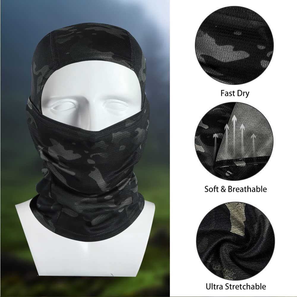 Balaclava Face Mask for Men Women UV Protection Ski Sun Hood Tactical Camo Cover