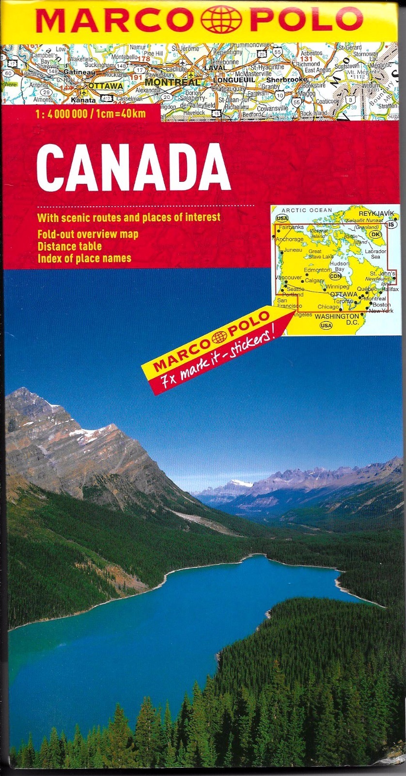Map of Canada, by Marco Polo Maps