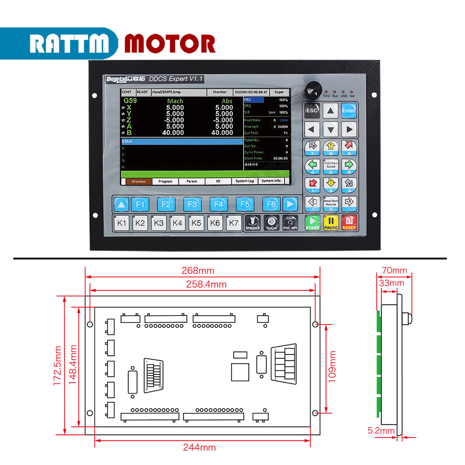 『US』 CNC 5 Axis DDCS Expert Stepper Motor Controller Offline Stand-alone System