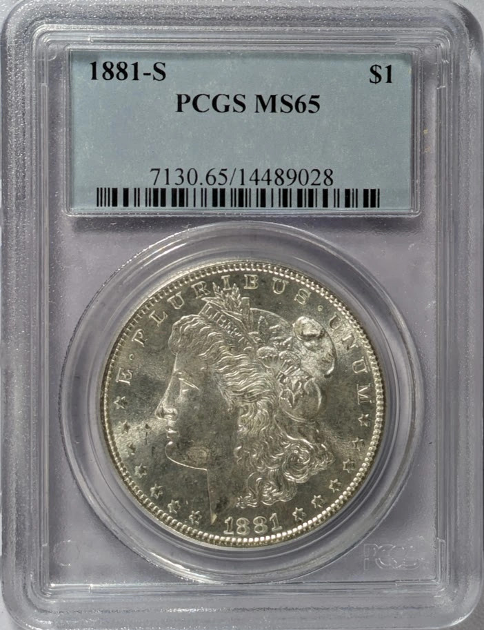 1881 S Morgan Silver Dollar PCGS MS-65