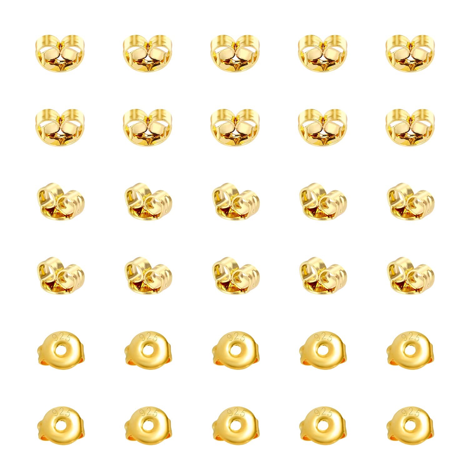 30Pcs Earring Backs for Studs, 18K Gold Butterfly Shape Ear Backings Replacem...