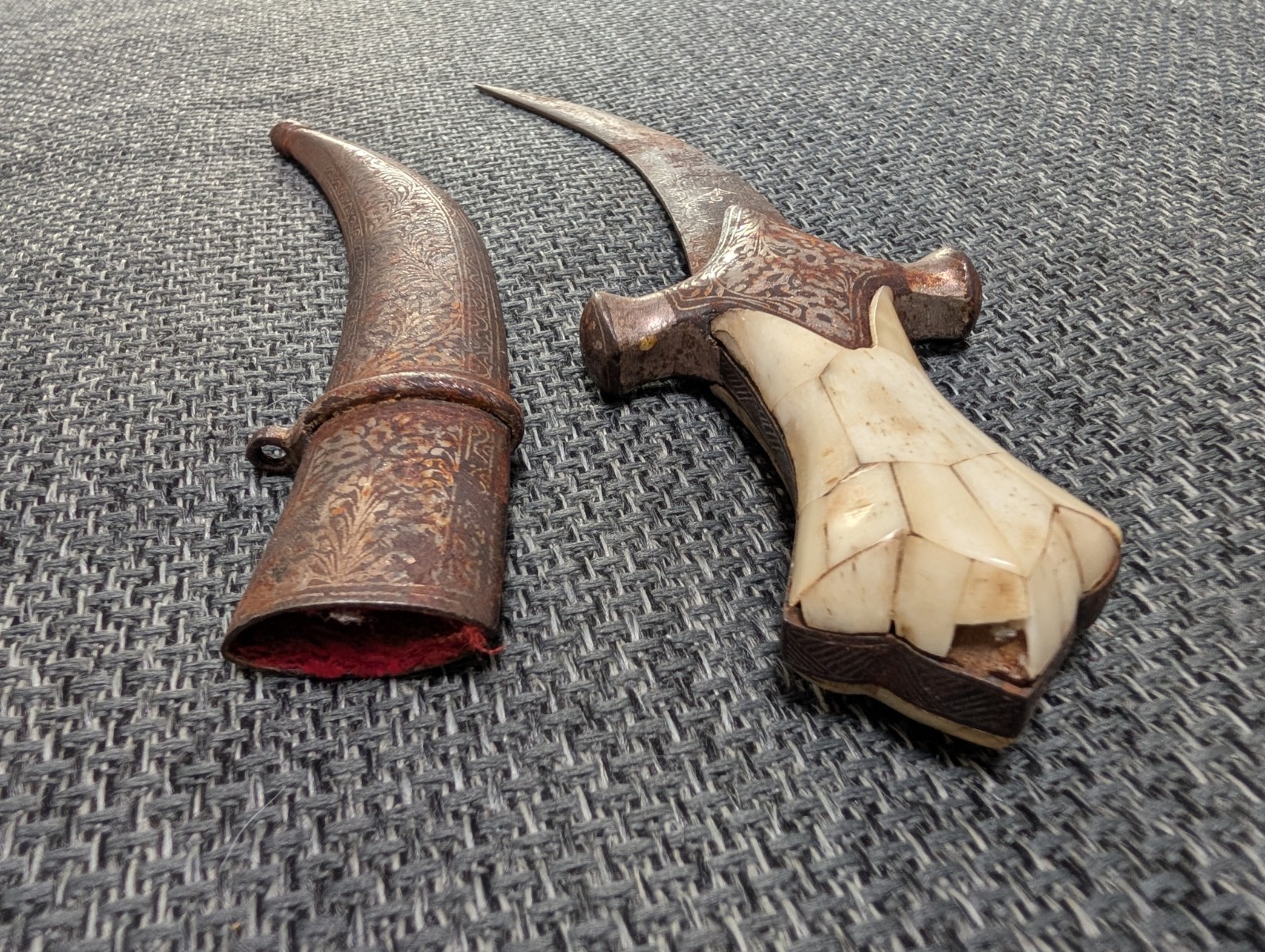 Vintage Indian Dagger with Bone Handle