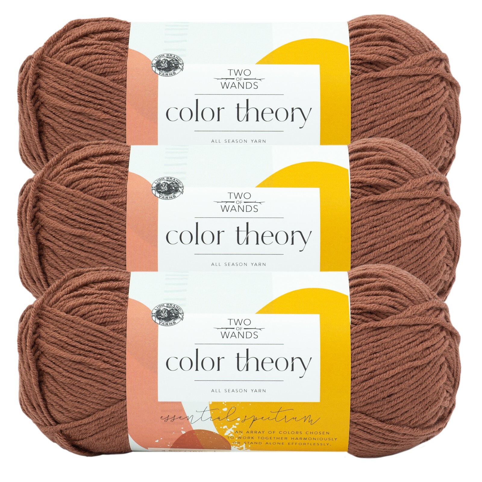 (3 Pack) Lion Brand Yarn 619-144U Two of Wands: Color Theory Yarn, Raisin