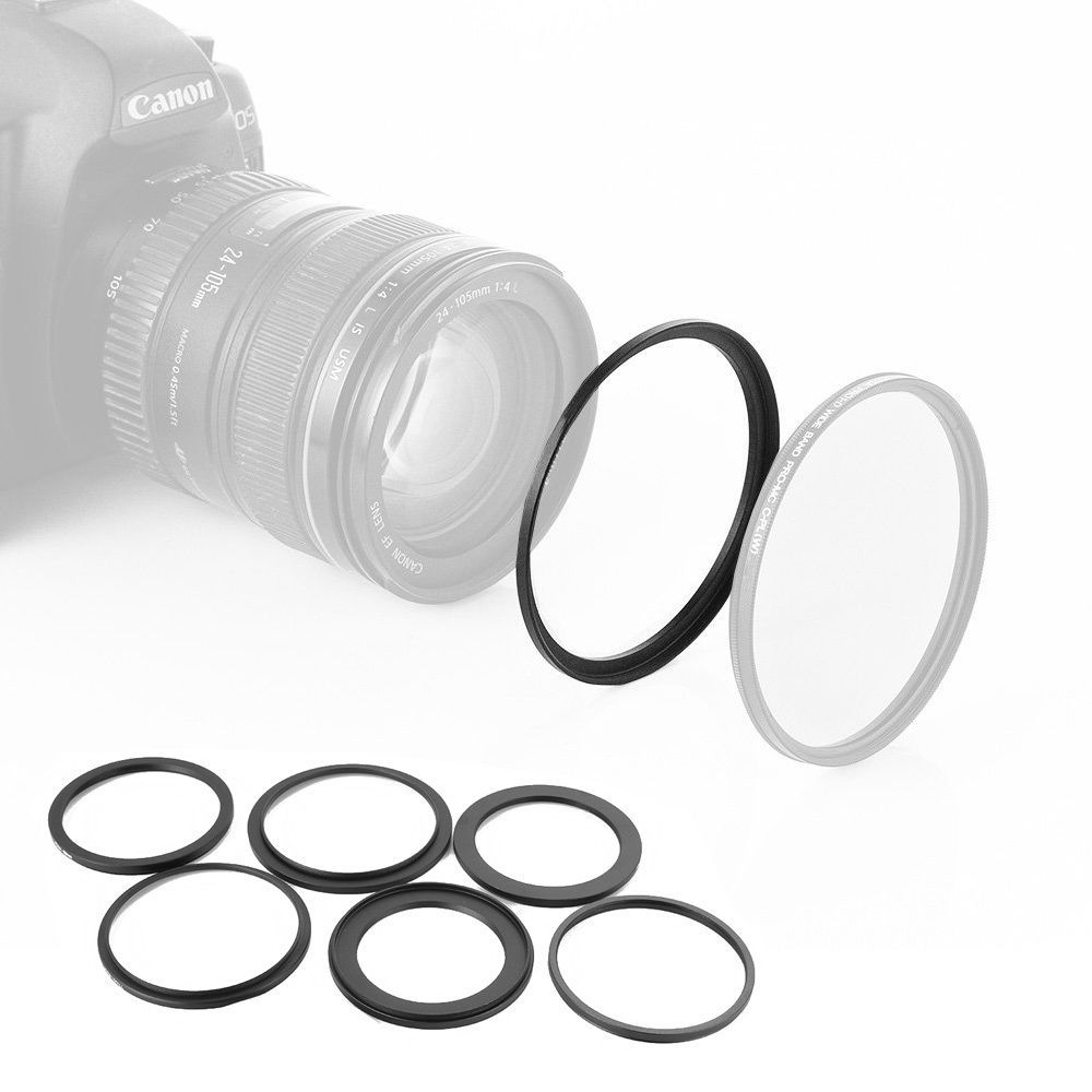 Black 46mm to 52mm 46mm-52mm Step Up Filter Ring Adapter