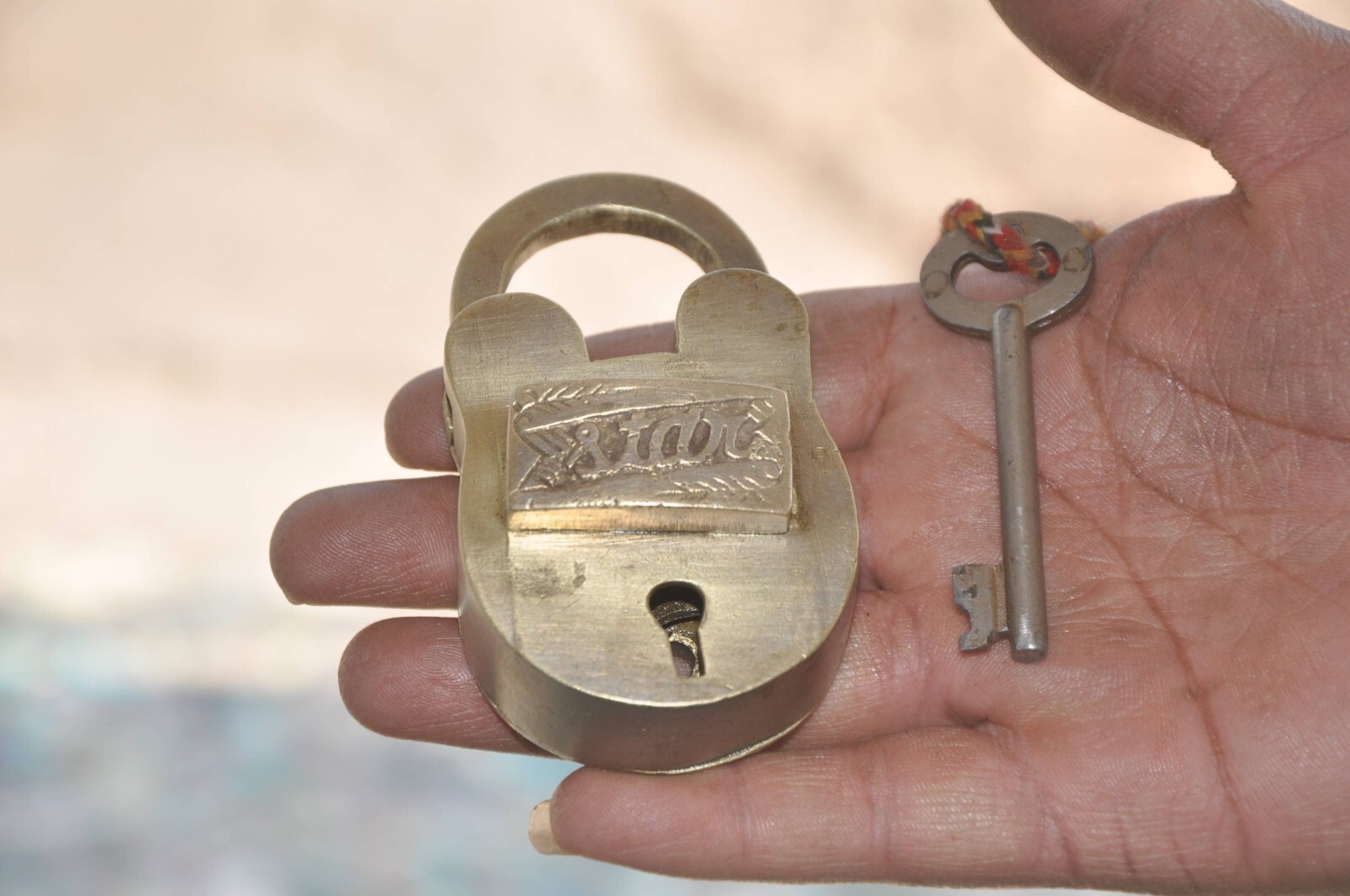 Vintage Brass STAR Brand Solid Handcrafted Tricky Padlock