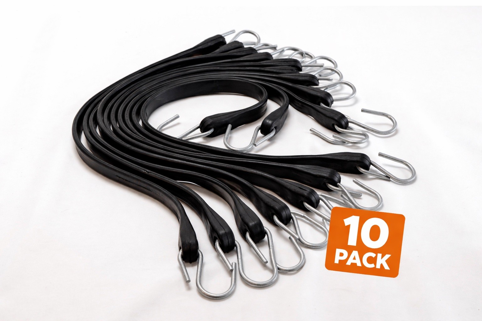 10 Pack 31" Heavy Duty BUNGEE STRAPS Steel S Hook 100%RUBBER TARP Tie Down Cords