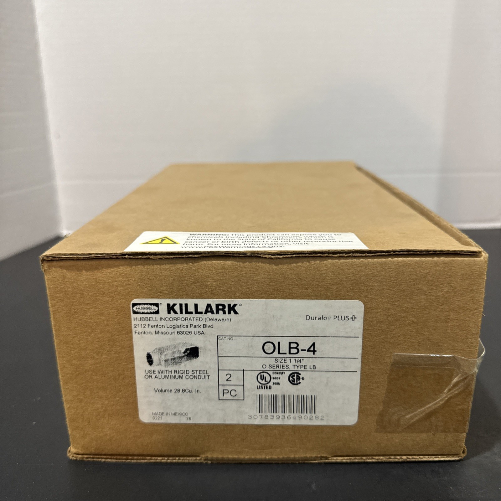 Hubbell Killark OLB-4 Conduit Body 1 1/4" LB For Rigid Steel or Aluminum Pipe