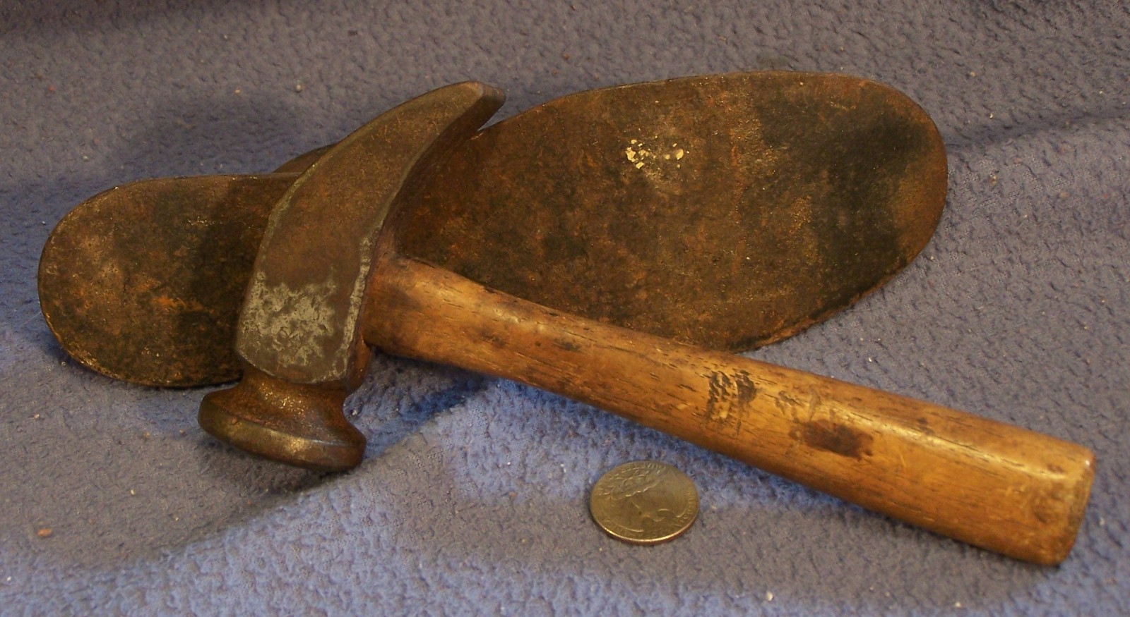 USMC United Shoe Machine Co. #F Cobbler's Hammer w/ shoe last Leather tool