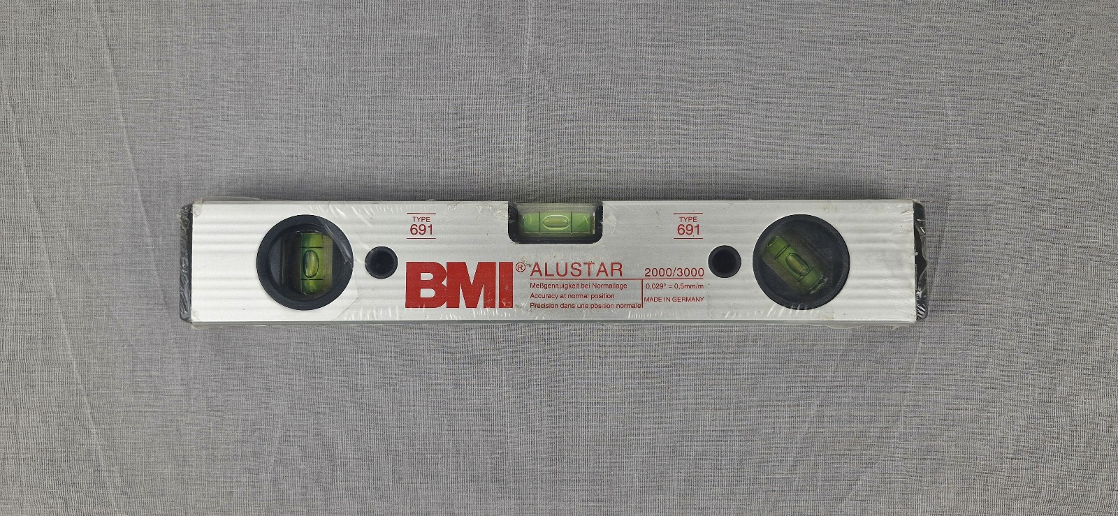BMI Alustar Spirit Level – 30 cm – 3 Vials – Bayerische Maßindustrie – Germany