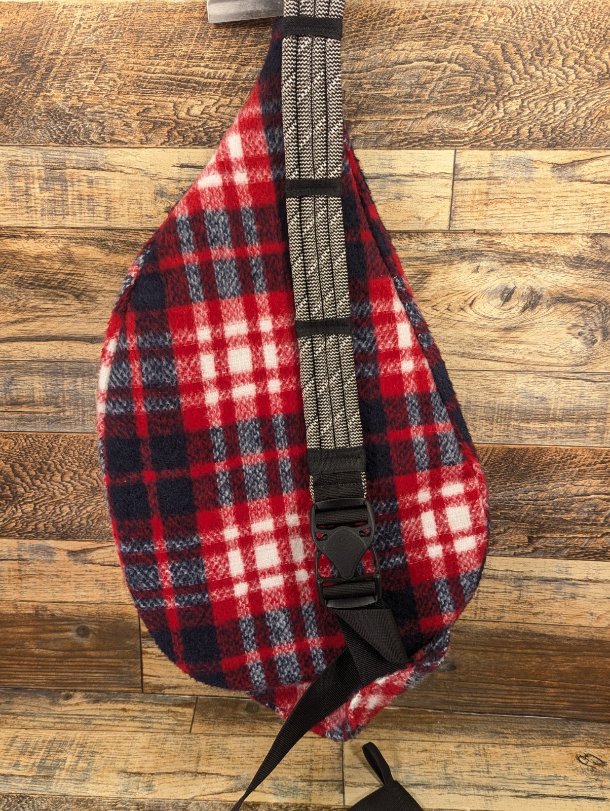 Kavu Rope Sling Plaid Fleece Bag Backpack