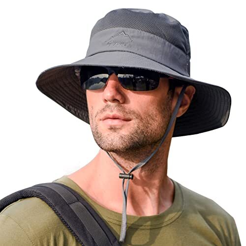 Sun Hats for Men Women Fishing Hat UPF 50+ Breathable Wide 1 1pack-dark Grey