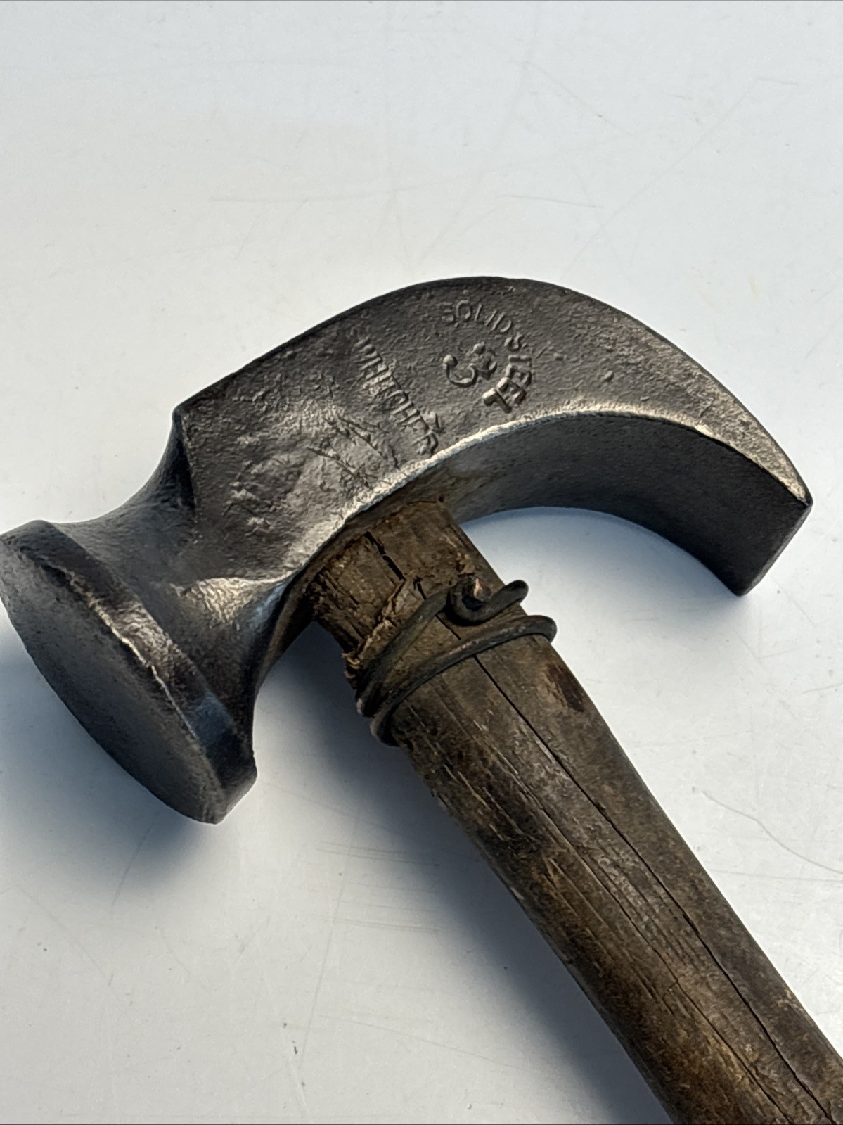 Antique WHITCHER No 3 Cobbler Hammer Solid Steel Boston 9.5”