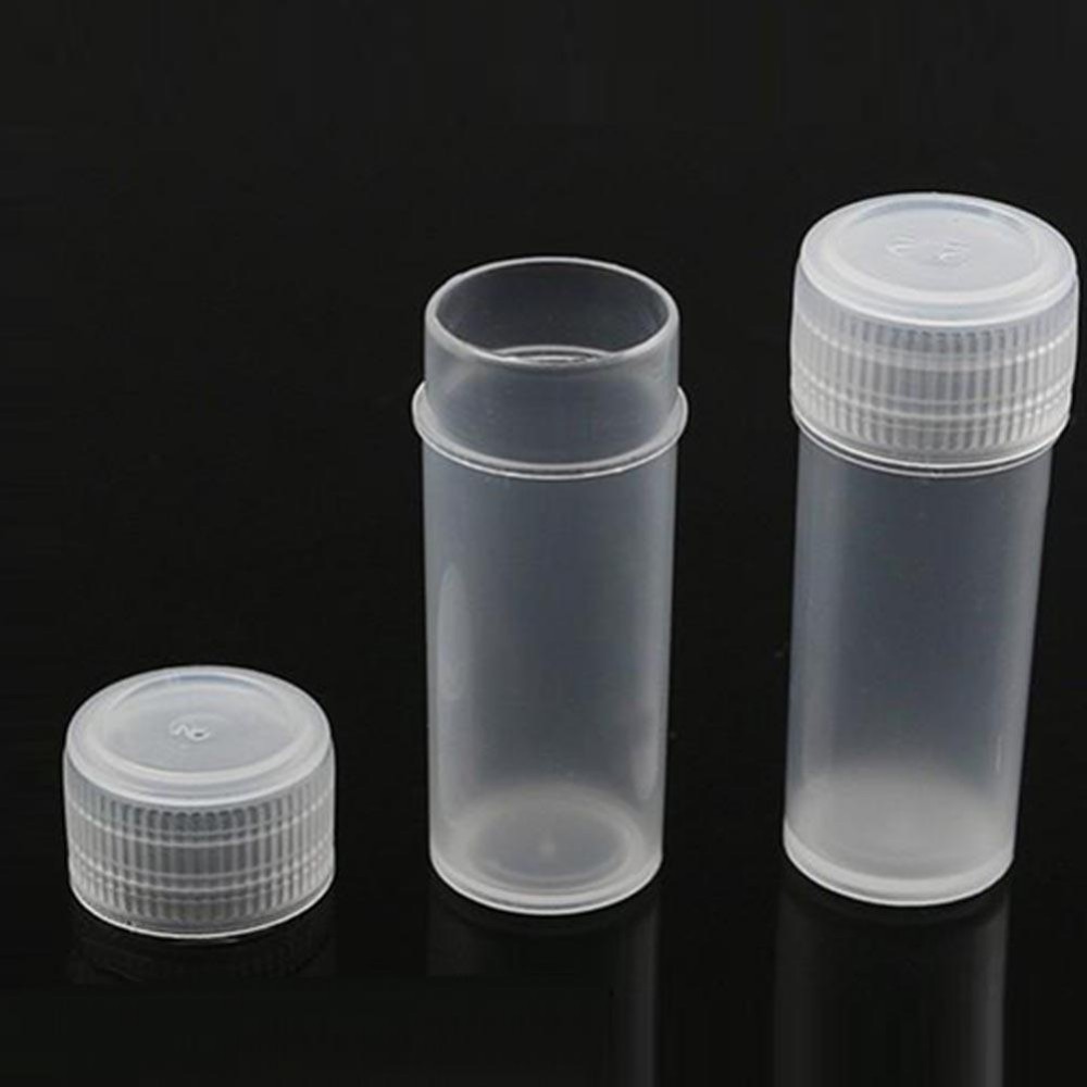 100Pcs 5ml Plastic Small Bottle Storage Container Sample Vial Test Tube with Lid