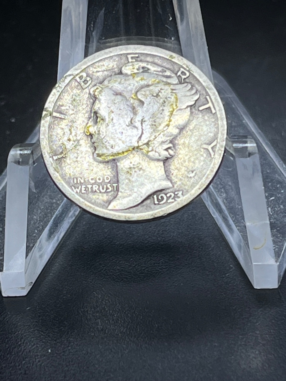 1923 Mercury Dime circulated 90% Silver # HB42