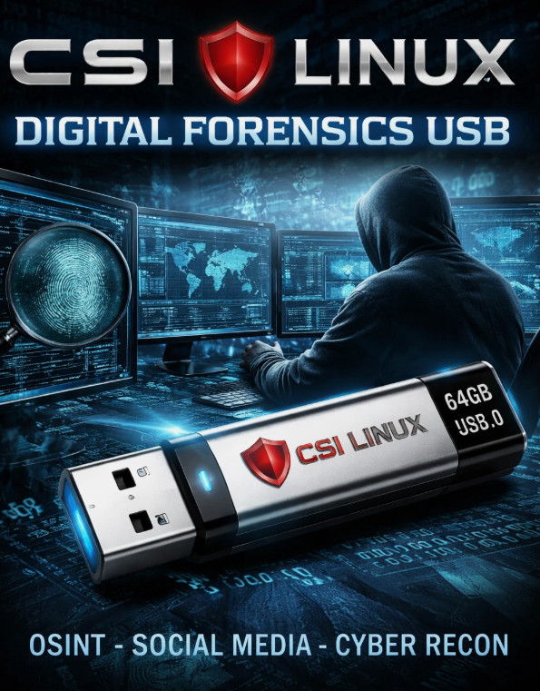 CSI Linux Digital Forensics USB 64GB | OSINT, Cyber Recon & Investigation Tools