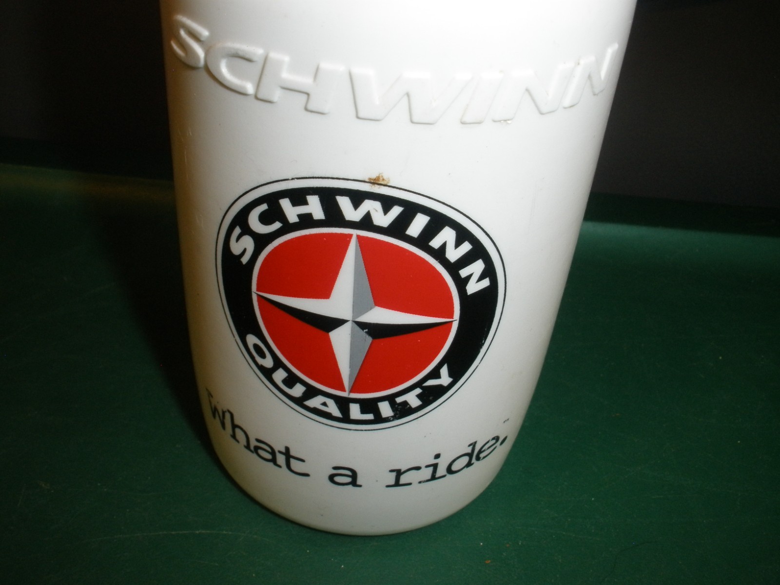 Vintage Schwinn Water Bottle What a Ride 9" White