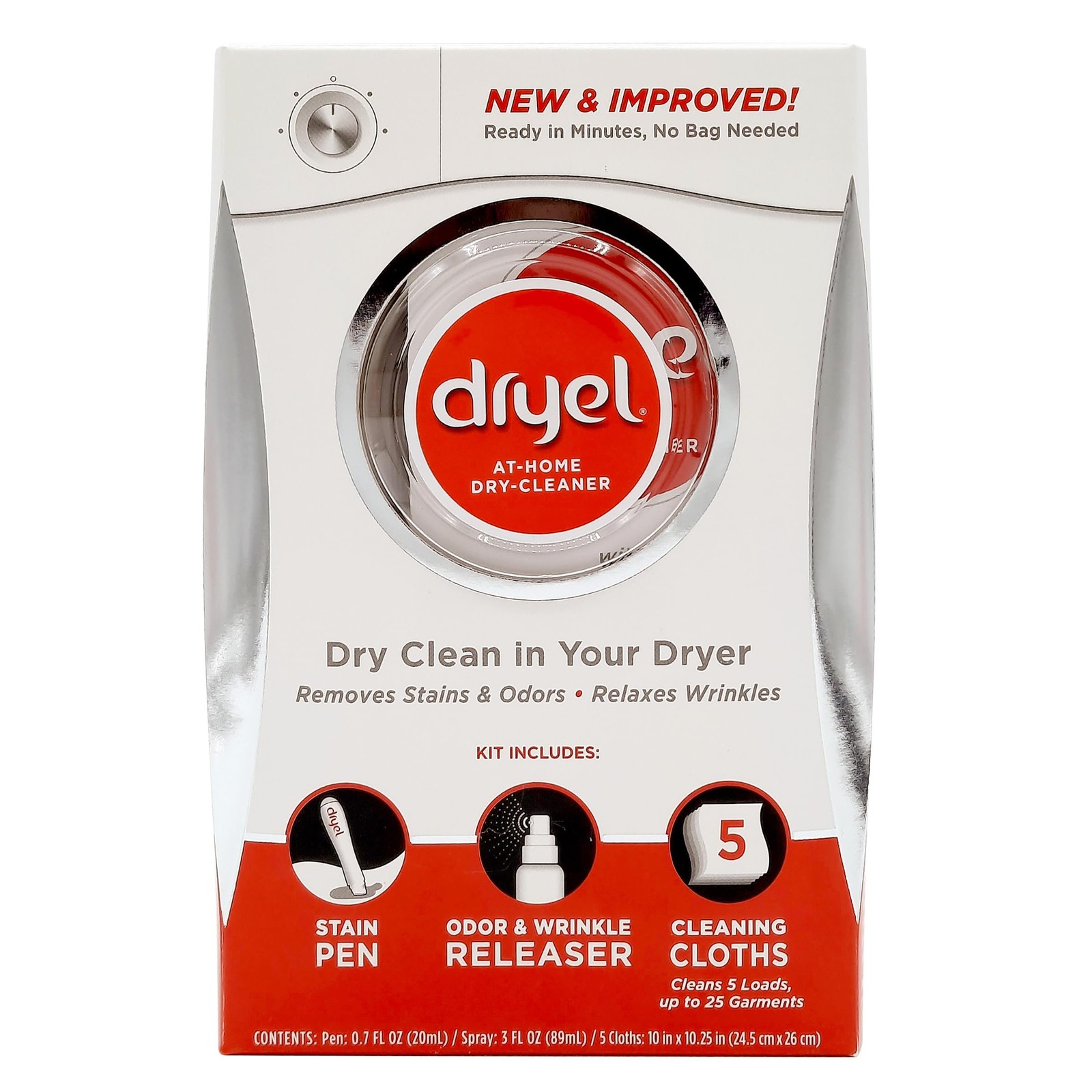 Dryel At-Home Dry Cleaner Kit Rapid Refresh 5 Loads Fabric Care Kit