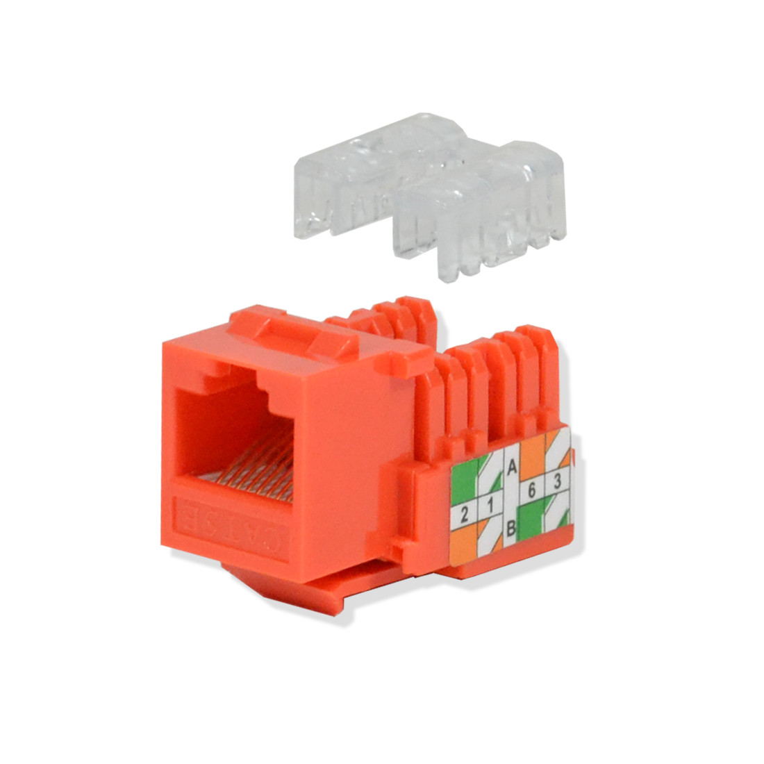 Keystone Jack Cat5e Orange Network Ethernet 110 Punchdown 8P8C