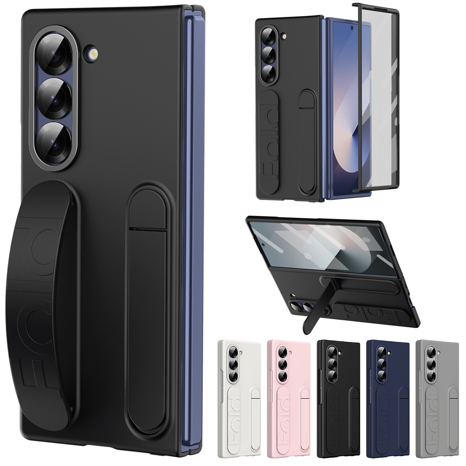 For Samsung Galaxy Z Fold8 Ulta/Fold8/7 Shockproof Stand Hand Strap Screen Case