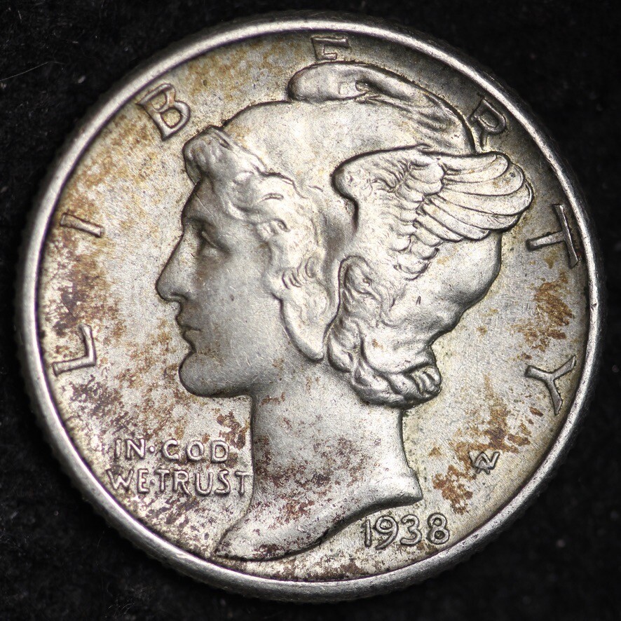 1938 Mercury Dime CHOICE UNC FREE SHIPPING E356 T