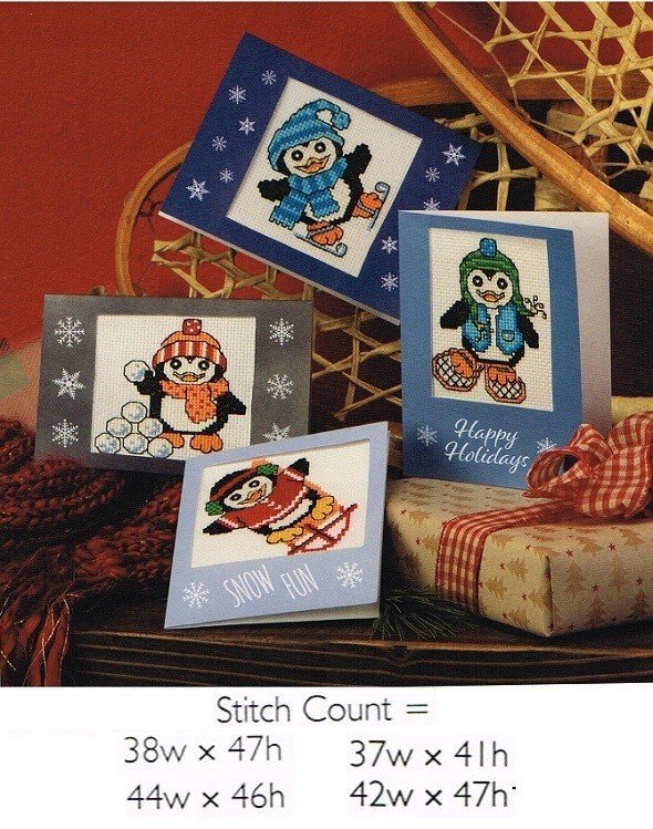 SPORTY PENGUINS  CROSS STITCH  PATTERN  ONLY    #902