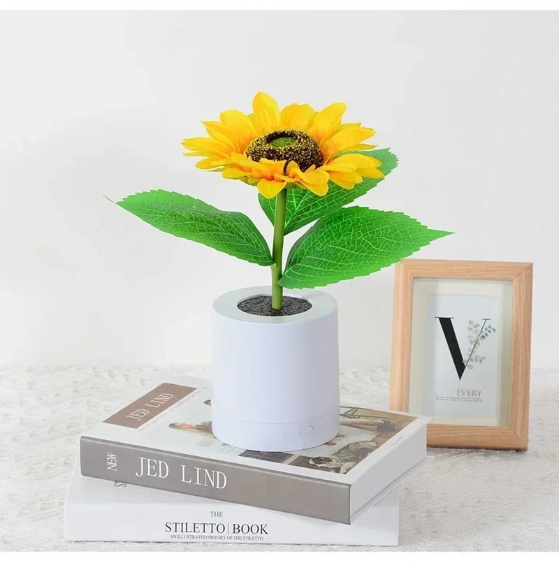 3 LED Night Light Rechargeable Sunflower Lights Interior Lighting Bedroom