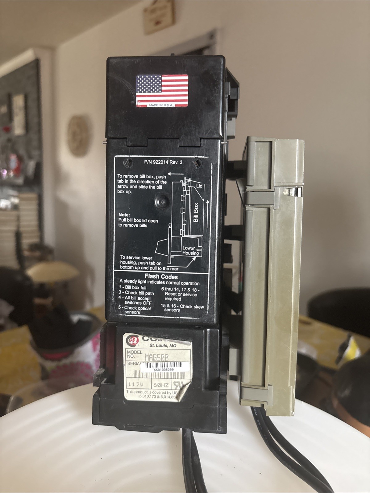 FULLY WORKING! Coinco BA30B Bill Acceptor Validator for Vending, Arcade, 117Volt