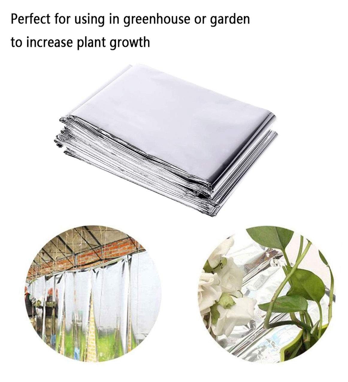 6 Pack High Silver Reflective Mylar Film, Garden Greenhouse Covering Foil Sheets