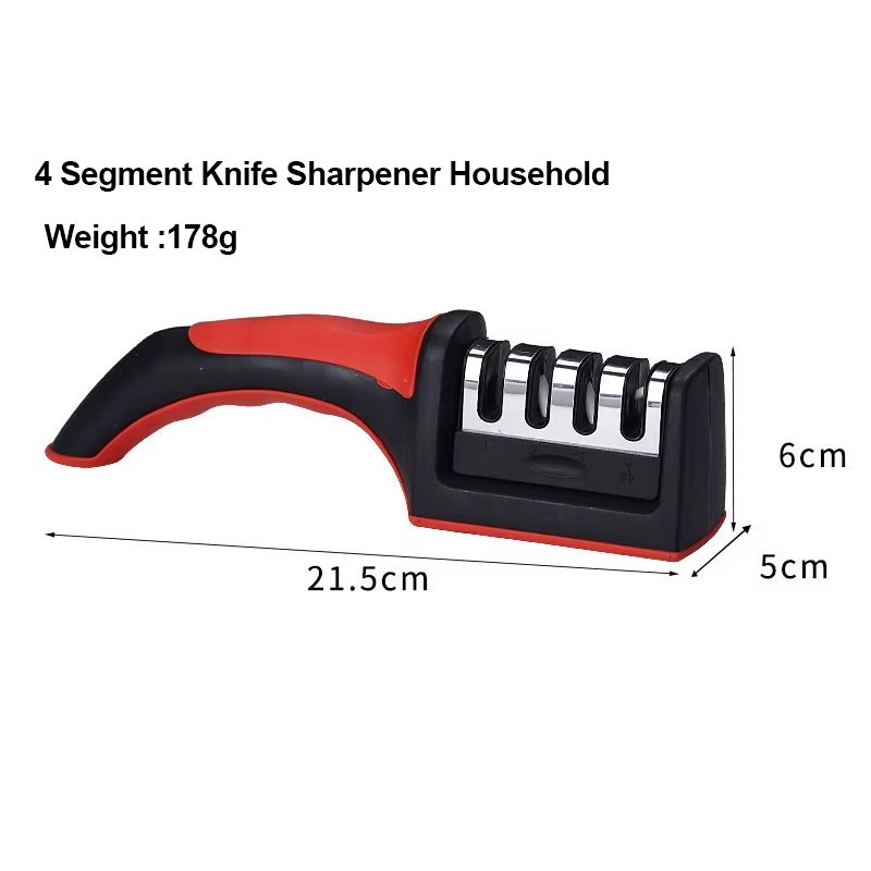 4 Segment Kitchen Knife Sharpener Handheld Multi Purpose Manual Sharpening Tool