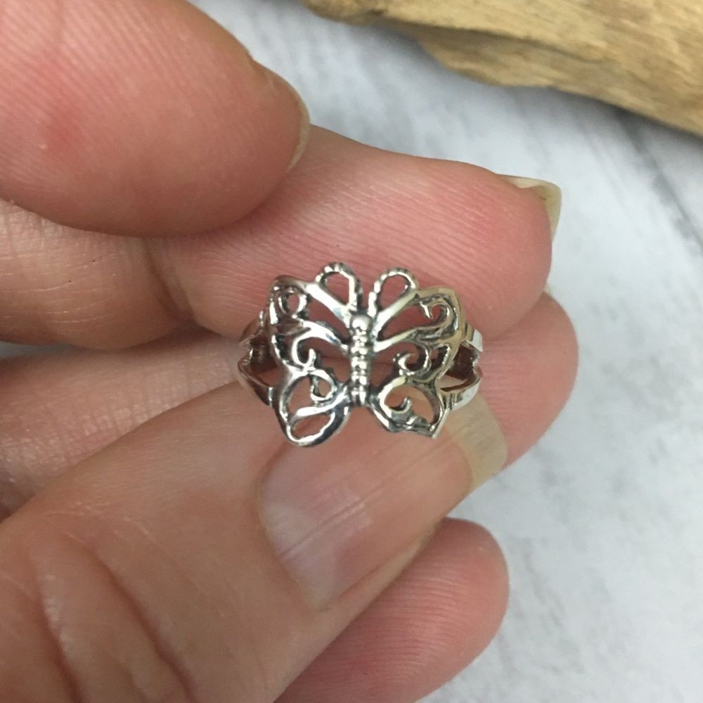 925 Silver Butterfly Toe Ring