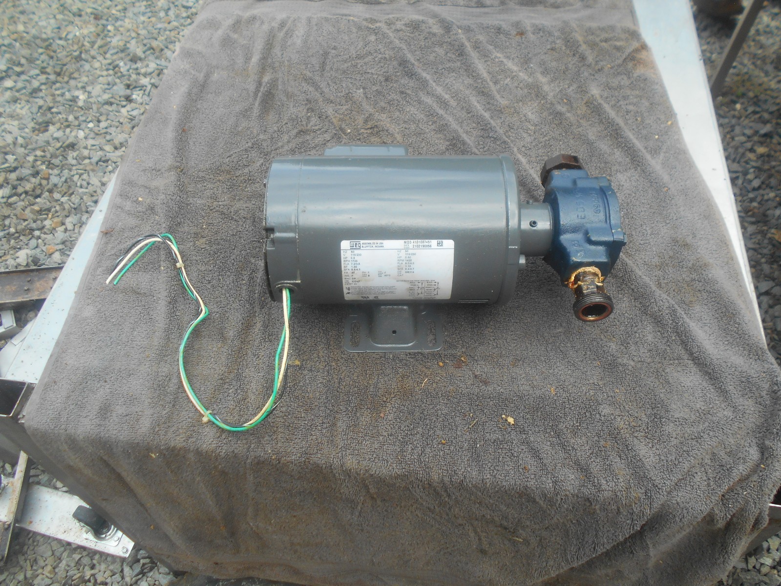 GILES 720 COMMERCIAL FRYER HOT OIL FILTER PUMP AND MOTOR GOOD TESTED