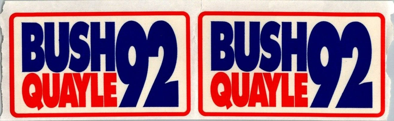 Bush Quayle 92 Election Presidential Political Campaign Stickers